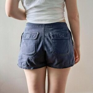 Vtg Y2K Muted Blue-Gray Navy Cargo Outdoor Surfer Skater Hiking Women's Shorts